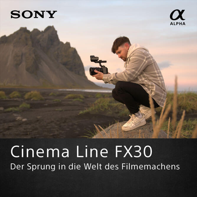 Wage den Sprung in die Welt des Filmemachens mit der neuen FX30 Cinema Line-Kamera.